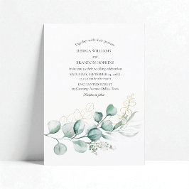 Eukalyptus Rustic Boho Greenerity Wedding Einladung