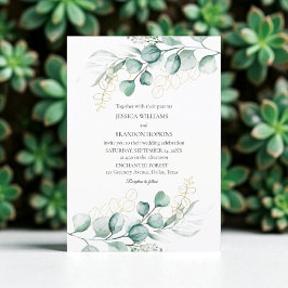 Eukalyptus Rustic Boho Greenerity Wedding Einladung