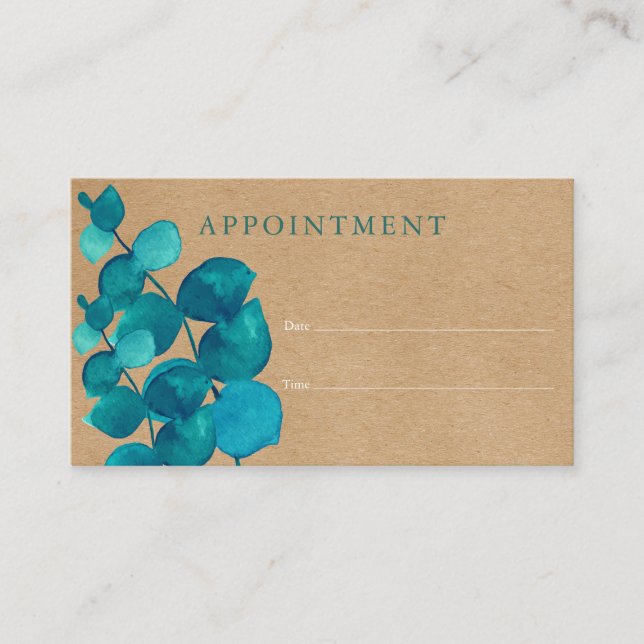 Eukalyptus Rustic Customer Appointing Card Visitenkarte (Vorderseite)