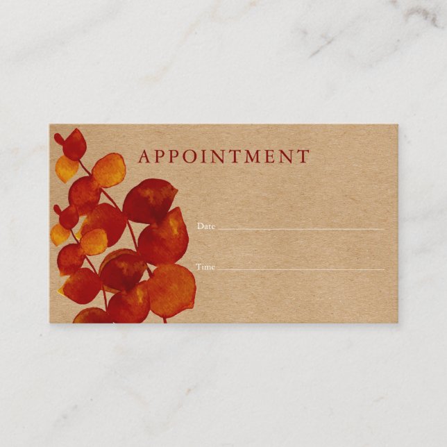 Eukalyptus Rustic Customer Appointing Card Visitenkarte (Vorderseite)