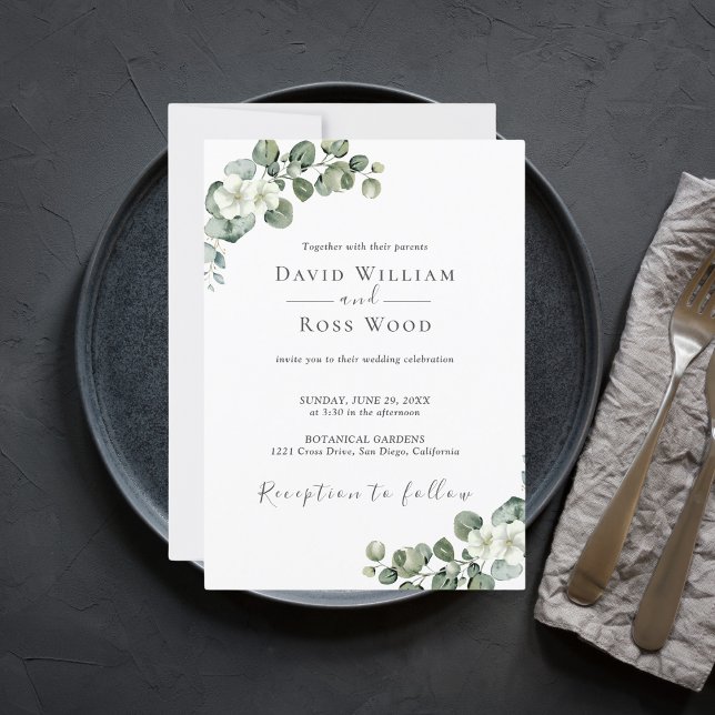 Eukalyptus Rustic Greenerity Wedding Einladung (Eucalyptus Rustic Greenery Wedding Invitation
)