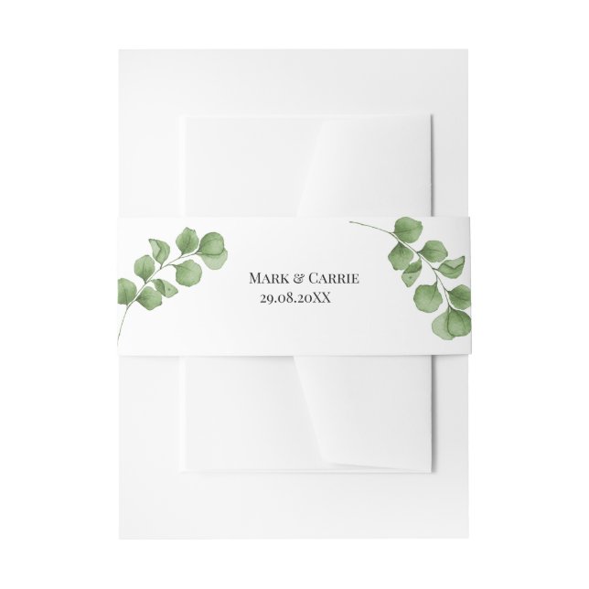 Eukalyptus Rustic Greenerity Wedding Einladungsbanderole (Vorderseite Beispiel)