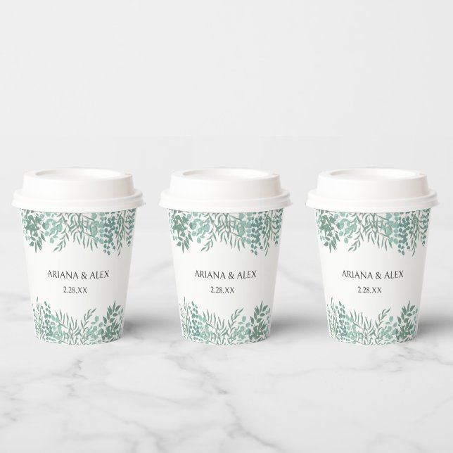 Eukalyptus Rustic Greenerity Wedding Paper Cup Pappbecher (Multi)