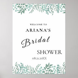 Eukalyptus Rustic Greenerity Wedding Sign Poster