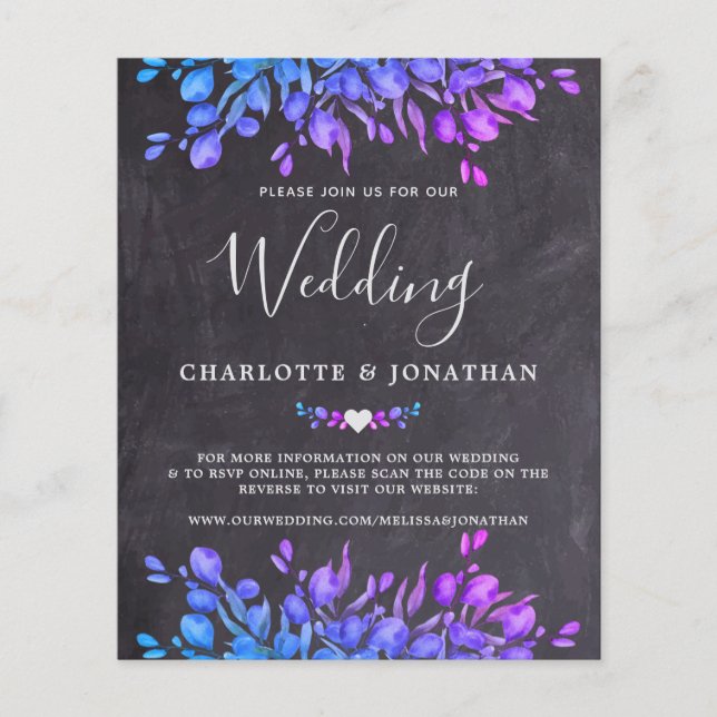 Eukalyptus Rustic Slate QR Code Wedding Inv (Vorderseite)