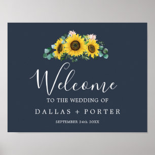 Eukalyptus rustic Sunflower   Hochzeitsempfang der Poster
