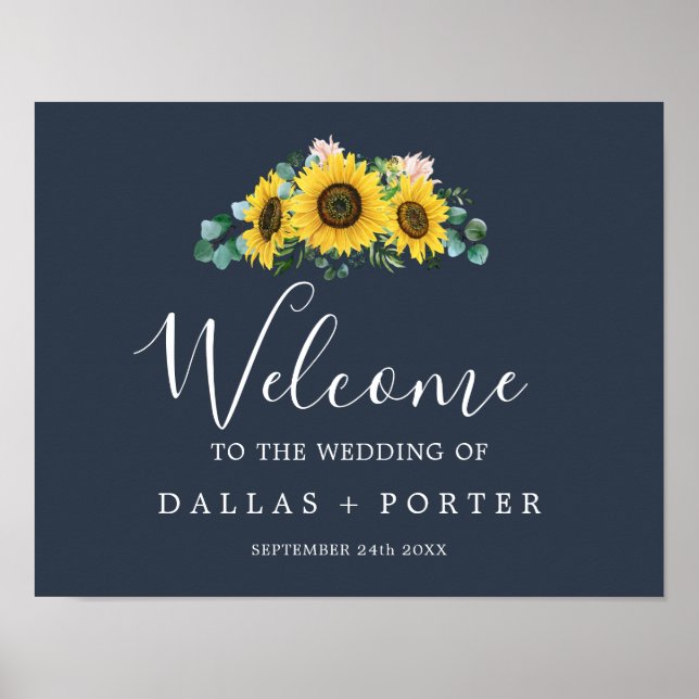Eukalyptus rustic Sunflower | Hochzeitsempfang der Poster (Vorne)