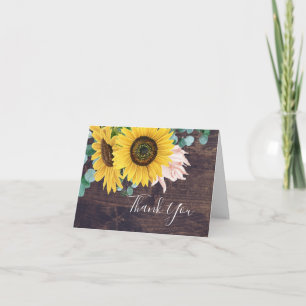 Eukalyptus rustic Sunflower Wood danke You Card