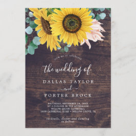 Eukalyptus rustic Sunflower | Wood the Wedding of Einladung