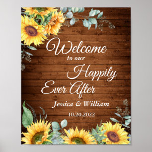 Eukalyptus Rustic Wedding Begrüßungszeichen Poster