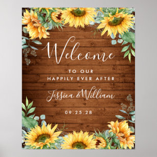 Eukalyptus Rustic Wedding Begrüßungszeichen Poster
