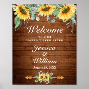 Eukalyptus Rustic Wedding Begrüßungszeichen Poster