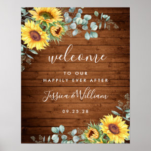 Eukalyptus Rustic Wedding Begrüßungszeichen Poster