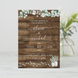 Eukalyptus Rustic Wedding Einladungen