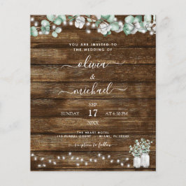 Eukalyptus Rustic Wedding Einladungen Flyer