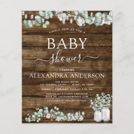 Eukalyptus Rustic Wood Baby Dusche Beleuchtung
