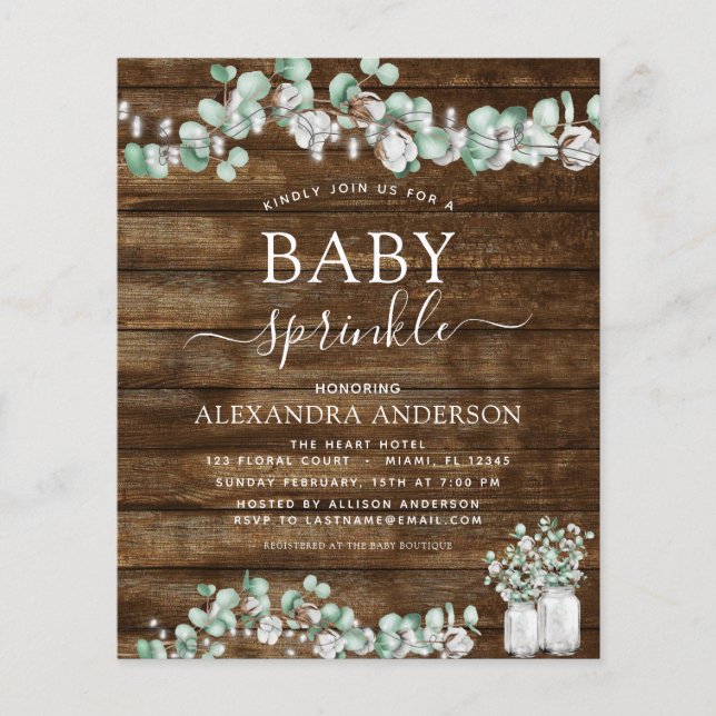 Eukalyptus Rustic Wood Baby Sprinkly Lights (Vorderseite)