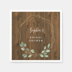 Eukalyptus rustikal   Geometrisches Brautparty Serviette