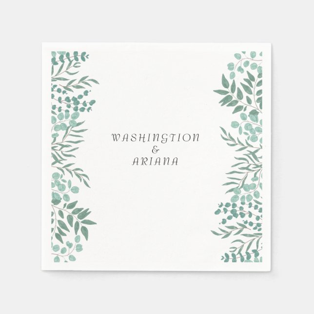 Eukalyptus Rustikale Vegetation Serviette (Vorderseite)