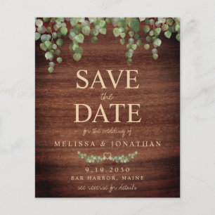 Eukalyptus Rustikaler QR-Code Save the Date