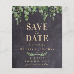 Eukalyptus Rustikaler Save the Date Postkarte