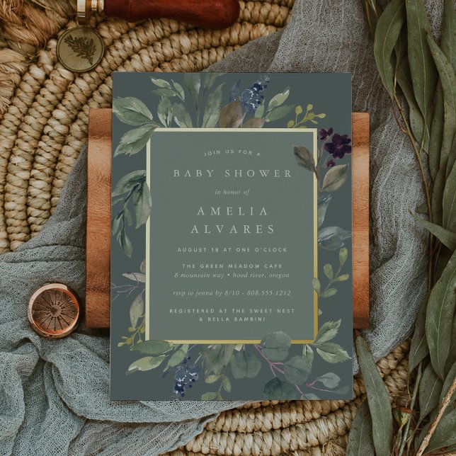 Eukalyptus & Sage Baby Dusche Folieneinladung (Von Creator hochgeladen)