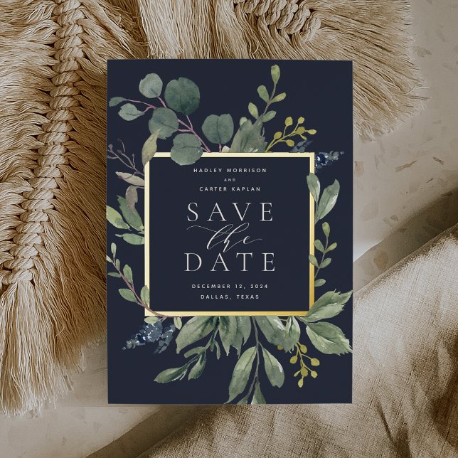 Eukalyptus & Sage Foil Save the Date Karte (Von Creator hochgeladen)