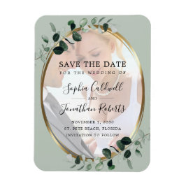 Eukalyptus Sage Foto Wedding Save the Date Magnet