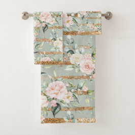 Eukalyptus Sage Green Gold Badhandtuch Set