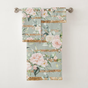 Eukalyptus Sage Green Gold Badhandtuch Set