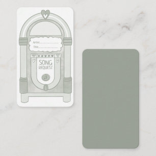 Eukalyptus Sage Green Jukebox Song Request Card Begleitkarte