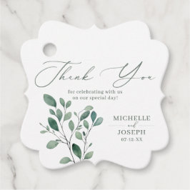 Eukalyptus Sage Green Watercolor Wedding Geschenkanhänger