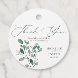Eukalyptus Sage Green Watercolor Wedding Geschenkanhänger