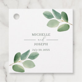 Eukalyptus Sage Green Watercolor Wedding Geschenkanhänger