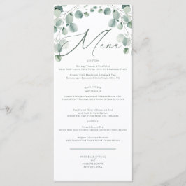 Eukalyptus Sage Green Watercolor Wedding Menu Menükarte