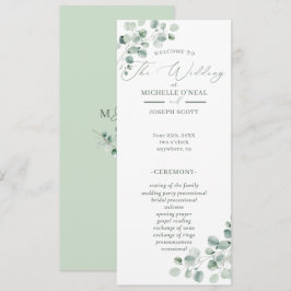 Eukalyptus Sage Green Watercolor Wedding Program