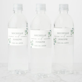 Eukalyptus Sage Green Watercolor Wedding Wasserflaschenetikett