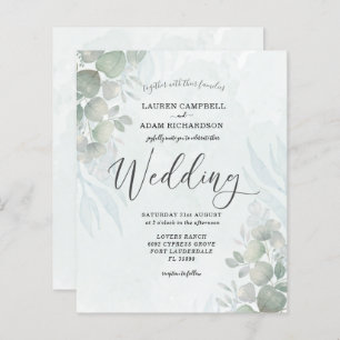 Eukalyptus Sage Green Wedding Einladung