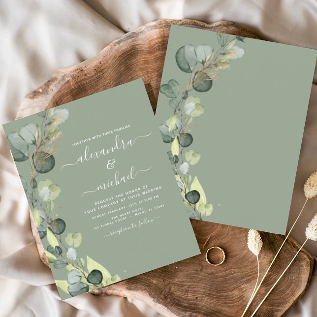 Eukalyptus Sage Green Wedding Einladung Flyer (Von Creator hochgeladen)