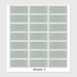 Eukalyptus Sage Green Wedding Guest Address Label