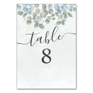 Eukalyptus Sage Green Wedding Table Card Tischnummer