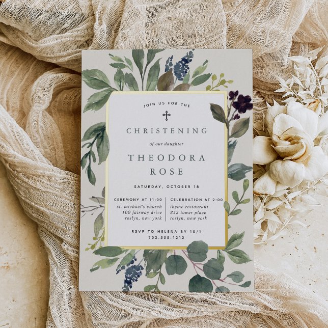 Eukalyptus & Sage Taufe oder Weihnachten Folieneinladung (Von Creator hochgeladen)