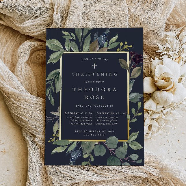 Eukalyptus & Sage Taufe oder Weihnachten Folieneinladung (Von Creator hochgeladen)