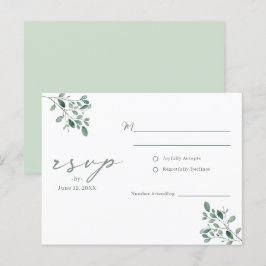 Eukalyptus Sage Wasserfarbige Hochzeit RSVP Postka Einladungspostkarte