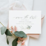 Eukalyptus Sali Goldhochzeit speichern das Datum Save The Date<br><div class="desc">Ethische Aquarellfolien und metallische goldene Wirkung Hochzeit speichern das Datum einladen. Mit schönen Aquarelldetails. Diese moderne Hochzeitsfeier lädt zum Set des Stils für Ihren großen Tag ein.</div>