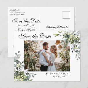 Eukalyptus Save the Date FOTO Einladung Postkarte