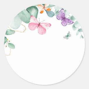 Eukalyptus-Schmetterlingsgarten-Mimosa-Bar-Etikett Runder Aufkleber