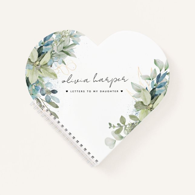 Eukalyptus schreibt in mein Daughter Memory Journa Notizbuch (Vorderseite)