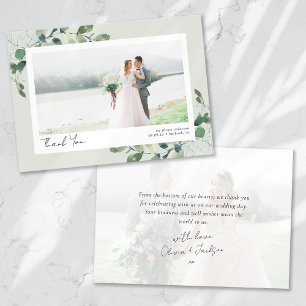Eukalyptus Schrift 2 Foto Hochzeit Dankeskarte