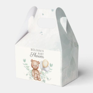 Eukalyptus Schrift Süßer Bär Luftballons Babyparty Geschenkschachtel